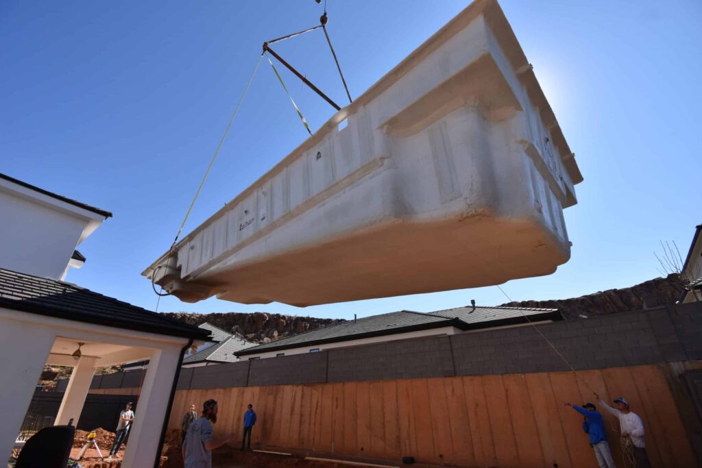 Fiberglass pool installation